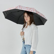 풋온 하트 패턴 3단 자동 우산 양산