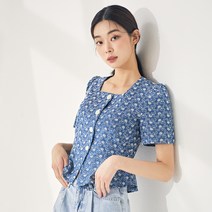 미쏘 벌룬소매 페플럼 블라우스
