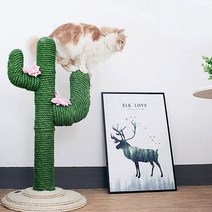 딩동펫 반려동물 고양이 스탠드 선인장 스크래쳐 L, 혼합색상, 1개