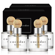 코코도르 우드볼 차량용디퓨저 50ml 4개입, 블랙체리, 핑크그레이프프룻, 리틀포레스트, 편백, 1세트