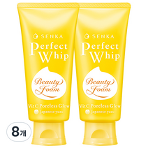 센카 NEW 퍼펙트 휩 비타민C 포어리스 글로우 클렌징폼, 100g, 8개