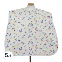 클린유니폼 방수 성인용 턱받이 벨크로형, 노랑 나비, 5개