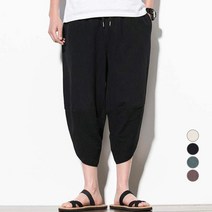 맨즈건 남성용 7부 면 통바지 린넨 팬츠 13724