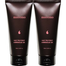 모레모 미라클 2X 단백질 헤어팩 극손상 트리트먼트, 180ml, 180g, 2개