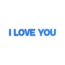 와니데코_접착이니셜 _I LOVE YOU, 블루