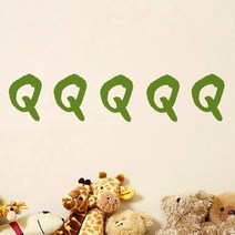 이니셜 스티커 5p 2세트, 올리브 q