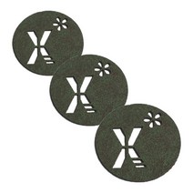 레이저 커팅 펠트컵받침 이니셜 X 3개, 카키