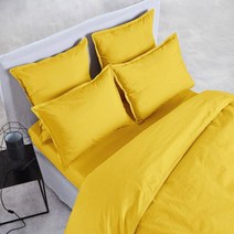 라흐두뜨 심플 컬러 러플 포플린 순면 이불 커버 F662444, tournesol yellow