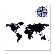 디아섹액자 벽걸이및테이플용, black world map