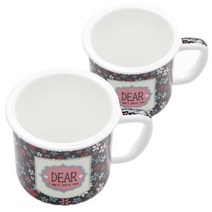 행복을 부르는 북유럽풍 머그컵 디어, 블랙, 2개