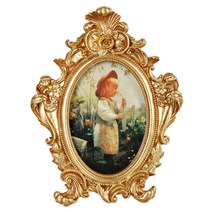 키다리 뷰티 앤틱 액자 4x6, 골드