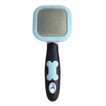 블럭마트 회전 슬리커 애견 브러쉬 M, 블루, 1개