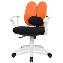 체어포커스 엔젤 화이트 CWA 고급 요추 노헤드 메쉬 의자, 오렌지