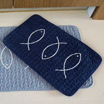 팔공티앤씨 북유럽 모던 피쉬 발매트, 블루