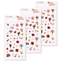 쁘띠팬시 Rose Garden da5395 팬시스티커, 혼합 색상, 3개입