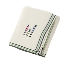 더자카 순면자수 목욕타월 70 x 140 cm, 아이보리, 1개