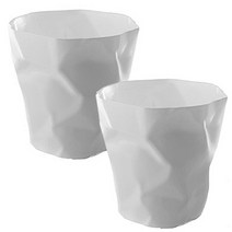 리버그린 구김 디자인 인테리어 휴지통, 화이트, 2개입