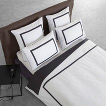 라흐두뜨 퍼케일면 프레임 이불커버, white + carbon