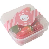 황씨네도시락 350 정사각 내열도시락 + 토끼원형바스티커, 1세트, 350용기 8p + 뚜껑 8p + 토끼원형바스티커 8p