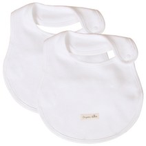 오가닉붐 무형광 유기농 베이직 턱받이, 화이트, 2개