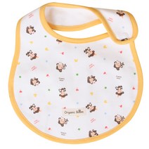 오가닉붐 무형광 유기농 몽이 턱받이, 혼합 색상, 1개