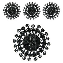 해피툴 눈의여왕 컵받침 4p, 블랙 첫눈