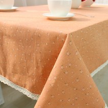 이코디 레이스 플라워 테이블 보, 오렌지, 140 x 250 cm