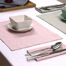 레브라이프 자연염색 15수 린넨 키친크로스 L, 연핑크, 1개