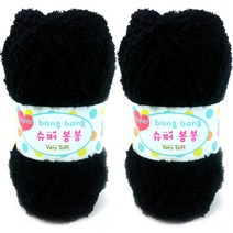 행복뜨기 슈퍼봉봉 뜨개실 2p, 2317 검정, 2개