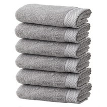 소프트터치 프리미엄 40수 코마사 수건 40 x 80 cm 150g, 연회색, 6개