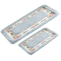 마켓감성 러블리 장미 주방 발매트 2p, 블루
