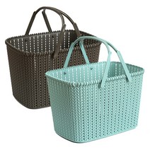 리버그린 짜임 다용도 바스켓 2p 세트, 블루, 브라운, 1세트