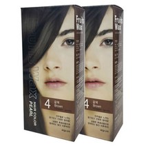 과일나라 후르츠왁스 헤어칼라 새치커버 염색약, 4호 갈색, 2개입
