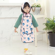 베베슈에뜨 유아동용 느낌이 다른 방수앞치마 + 두건 세트, 애니멀소동