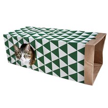 LOOK 고양이 페이퍼백 동굴 장난감, 혼합 색상, 1개