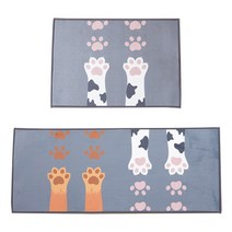 가온길카페트 고양이 DTP 발매트 + 주방매트, 그레이