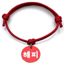 펫츠룩 굿모닝 레드 반려동물 목걸이 M + 알미늄원형 팬던트 M, 레드(해피), 1개