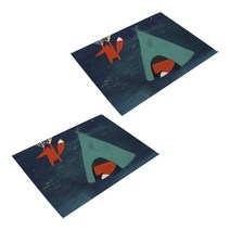 아울리빙 붉은여우 일상 식탁매트 2p, K, 42 x 32 cm