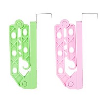 DM 출근준비 옷걸이대, 그린, 핑크, 2개