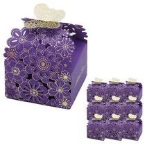 도나앤데코 플라워 레이스 나비 상자 S, 보라, 10개입