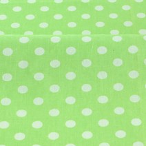 기요하라 코튼 린넨 린넨카페 롤리팝9 도트 패브릭원단, 그린 + 밀크