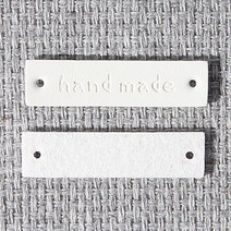인조가죽 핸드메이드라벨 40 x 10 mm, 화이트, 30개입