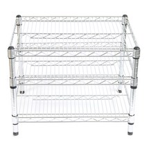 코랙 25파이 산업용 메탈 랙 530 x 1070 x 450 3단, 실버