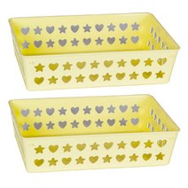 데코즈인 데코 하트 바구니 중, 옐로우, 2개