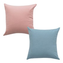 이코니하우스 선염 무지 쿠션 솜 포함 2p 세트, 핑크, 스카이