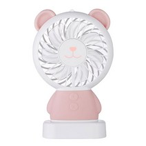 포포팬시 쿨라이트 LED 휴대용 선풍기 베어, YBP-6744, 핑크