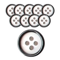 동화상가몰 DY 와이셔츠 단추1 이톤 10mm, WT + BK칼.코, 10개입