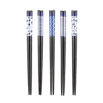 아카시아 패턴 젓가락, 블랙, 1세트, 젓가락5p