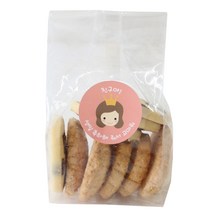 황씨네도시락 투명 쿠키포장 M봉투 30p + 뉴왕관걸 스티커 30p, 1세트