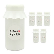 도나앤데코 사랑스러운뚜껑 보틀 6p + 우리자기오늘도홧팅 스티커 6p, 화이트, 200ml